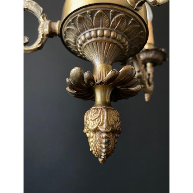 Antique Chandelier with Ceramic Decorations, 1960s For Sale - Image 12 of 14
