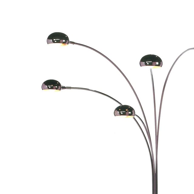 Nova Nova of California Mushroom 5 Light Arc Floor Lamp - Black Nickel, Dimmer Switch, Marble Base For Sale - Image 4 of 12