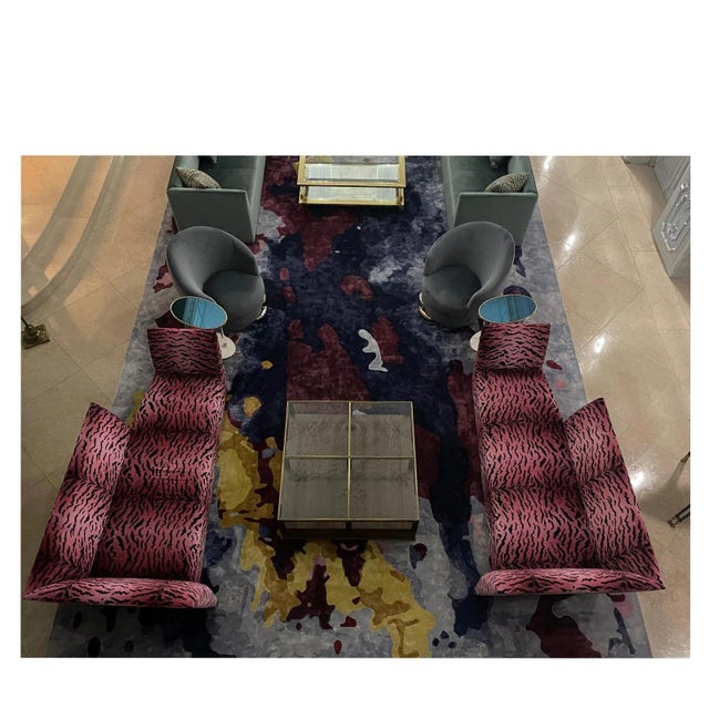 Black Left Side Island Sofa in Tiger Velvet by Donghia For Sale - Image 8 of 9