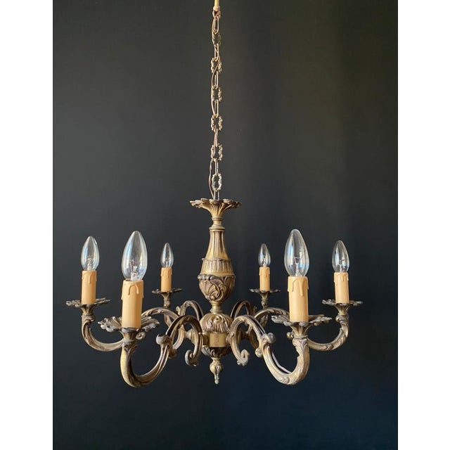 Vintage Brass Chandelier, 1960s For Sale - Image 14 of 14