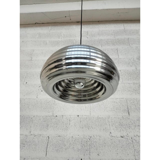 Flos Splugen Brau Pendant Lamp in Aluminum by Achille and Piergiacomo Castiglioni for Flos, 1970s For Sale - Image 4 of 13