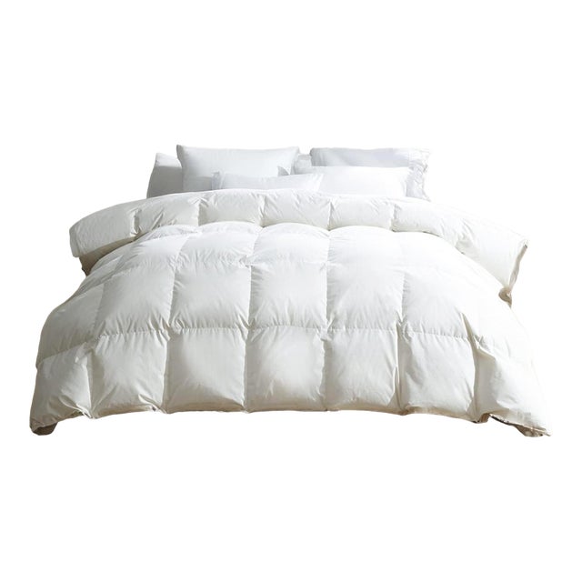 Summer Weight Canadian Hutterite Goose Down Duvet with Cotton Shell, Double For Sale