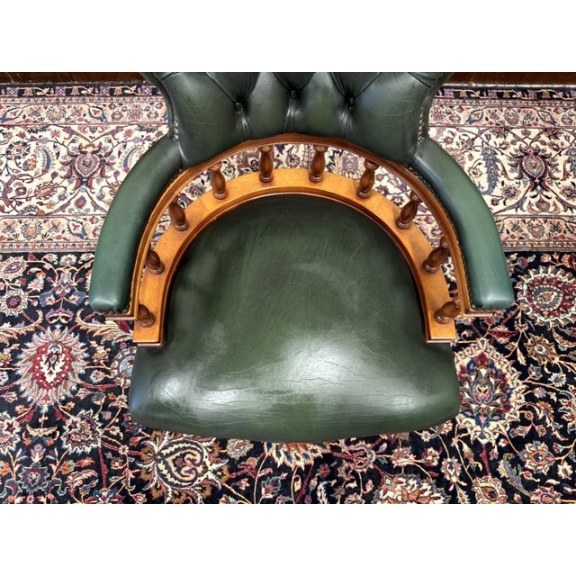 English Chesterfield Captain Desk Chair For Sale - Image 6 of 8
