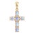 Natural Rainbow Moonstone Cross Pendant | Gemstone Cross Charm | June Birthstone Necklace | Dainty Christian Faith Jewelry For Sale