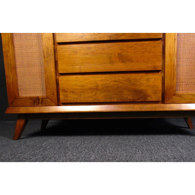Mid 20th Century Mid-Century Modern Cane Door Server For Sale - Image 4 of 8