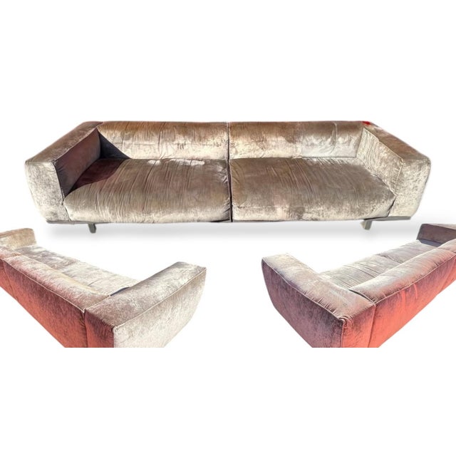Mobilfresno Spain – Luxury Velvet European Designer Sofa 10-Foot Wide | RARE Model | Boutique-Grade ITEM DESCRIPTION A...