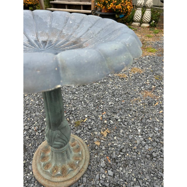 Iron & Aluminum Outdoor Bird Bath Sculpture For Sale - Image 4 of 11