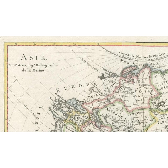 Black Map of Asia by Rigobert Bonne, 1787 For Sale - Image 8 of 10