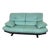 1980 Turquoise Leather Loveseat Natuzzi Style, Made in Italy For Sale