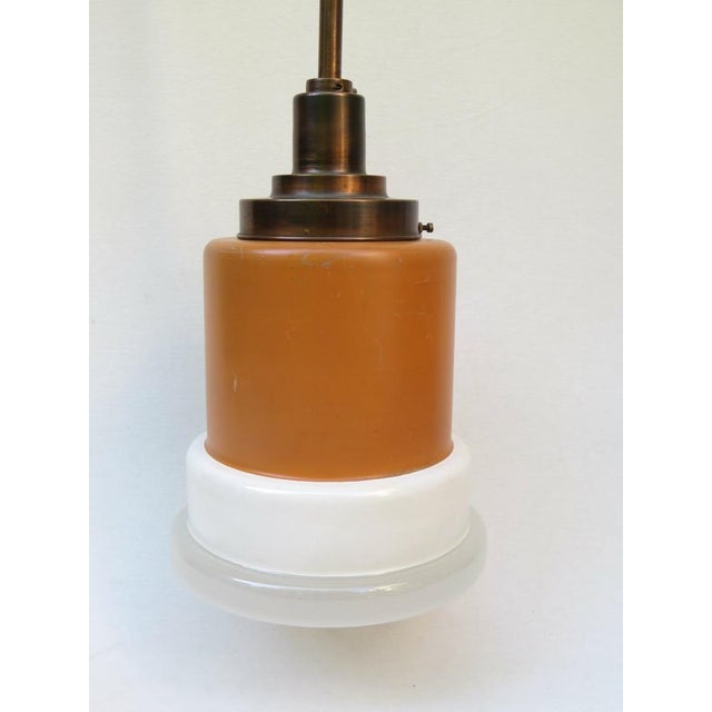 Glass and Copper Pendant Light from Philips, 1930s For Sale - Image 3 of 18