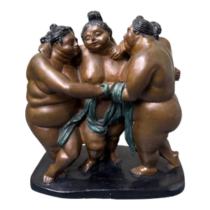 1990s Las Tres D Bruno Luna Patinated Bronze Sculpture #5/50