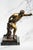 Black Commanding Vintage Borghese Gladiator Statue Cast Metal Sculpture Statue Marble Base Mid Century Modern Grand Tour Neoclassical For Sale - Image 8 of 15