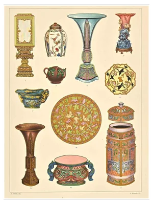 A. Alessio, Decorative Motifs: Chinese, Chromolithograph, Early 20th Century
