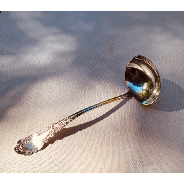 Antique Rogers & Hamilton Silverplate Ladle, Heavy Rococo Scroll Handle For Sale - Image 6 of 7