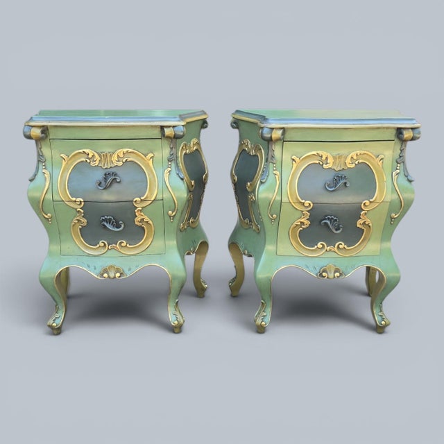 French Painted Bedside Chests of Drawers, 1920s, Set of 2 For Sale - Image 9 of 9