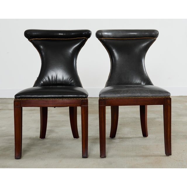 Ralph Lauren Set of Four Ralph Lauren Highgate Leather Dining Chairs For Sale - Image 4 of 18