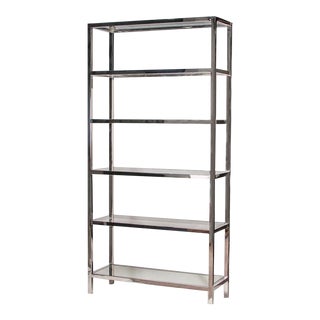 Milo Baughman Style Chrome, Glass and Mirror Etagere For Sale