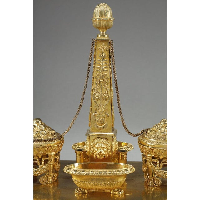 Gold Empire Period Gilt Bronze Obelisk Inkwell, 1810 For Sale - Image 8 of 18