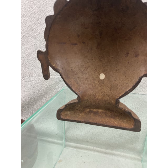 Metal Antique Cast Iron Flower Basket Doorsop For Sale - Image 7 of 8