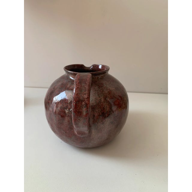 1964 Studio Brown Round Glazed Pitcher - Marked For Sale - Image 4 of 6