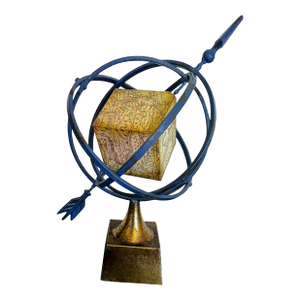 Blue and Golden Vintage Global Armillary Sphere