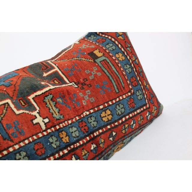 Antique Made in Caucasian Kazak Rug Sofa Pillow Cover -19'' X 39'' For Sale - Image 12 of 13