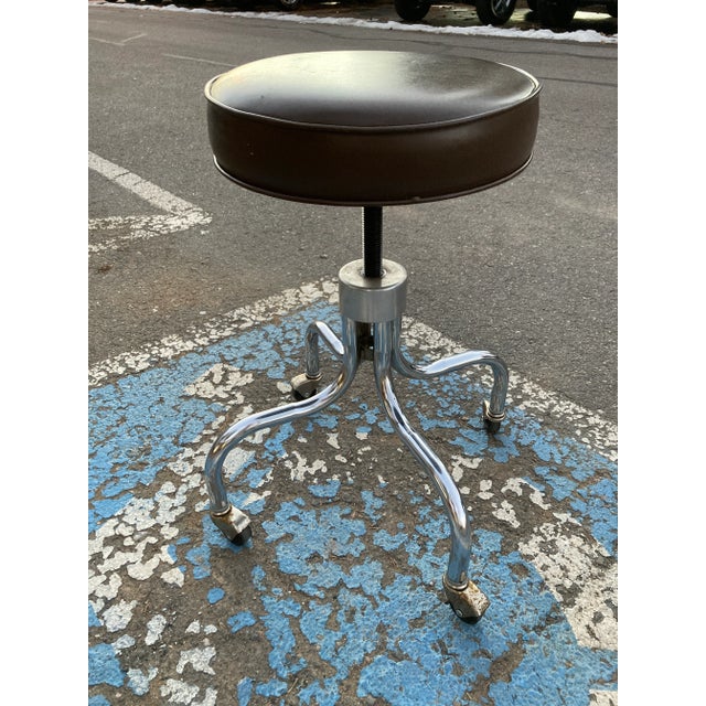 Mid-Century Modern Medical Dental Stool by e.f. Brewer Company For Sale - Image 4 of 13