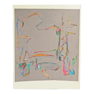 1981 Abstract Mixed Media Painting by Harry Hilson