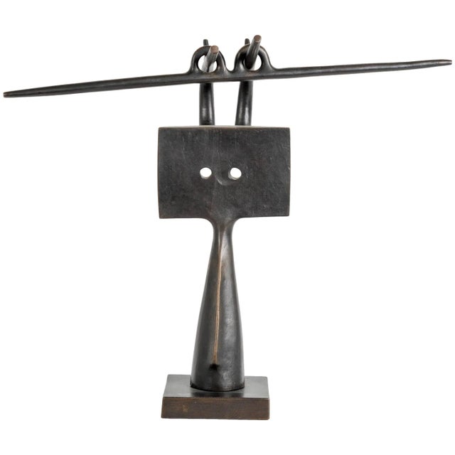 Black Bronze Sculpture by Victor Roman, 1970s For Sale - Image 8 of 8