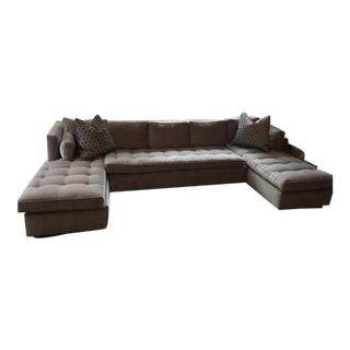 Duralee Boxed Back Sectional Sofa For Sale
