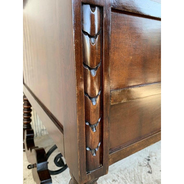 Late 18th Century Two Sided Spanish Butcher Block with Six Drawers and Bronze Hardware For Sale - Image 10 of 18