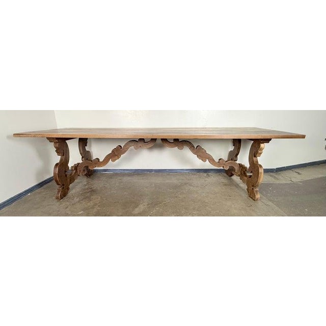 Spanish Revival Style Ten-Foot Dining Table in Solid Walnut A monumental ten-foot dining table crafted in solid walnut,...