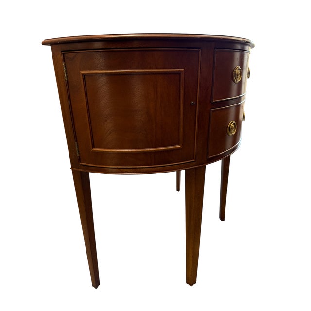 Baker Furniture Company Late 20th Century Baker Furniture Historic Charleston Mahogany Demilune Cabinet or Sideboard For Sale - Image 4 of 17