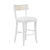 Matthew Izzo Home Britta Matte White Lacquer Klismos Style Counter Stool With Cane Back and White Linen Upholstered Seat For Sale In New York - Image 6 of 6