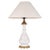 Metal Lamp in White Opaline Glass with Red Pattern and Brass Base, 1880s For Sale - Image 7 of 7