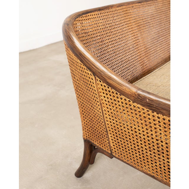 McGuire Organic Modern Rattan Double-Cane Panel Sofa Settee For Sale - Image 9 of 18