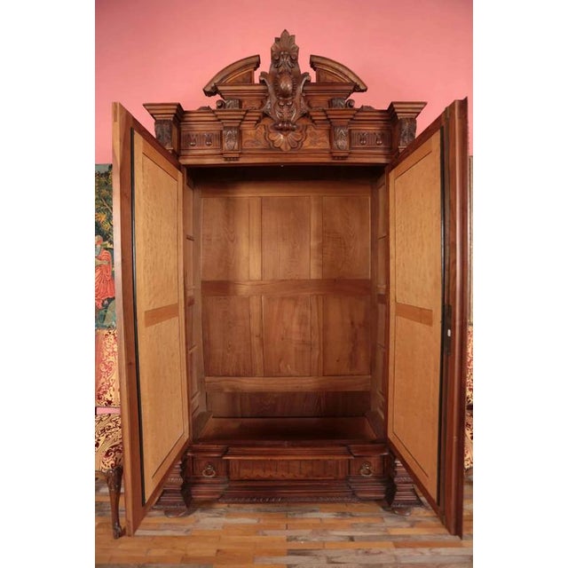 Antique Wooden Castle Wardrobe For Sale - Image 6 of 7