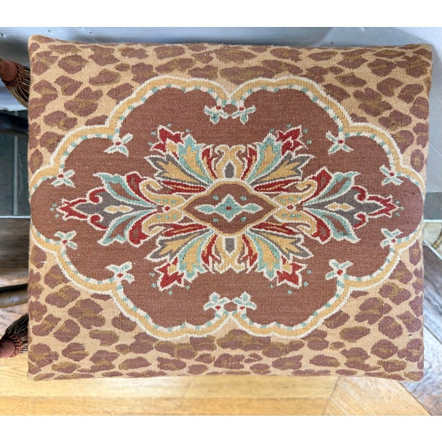 Pair of Neoclassical Carved X-Base Benches Ottomans With Animal Print For Sale In New York - Image 6 of 8