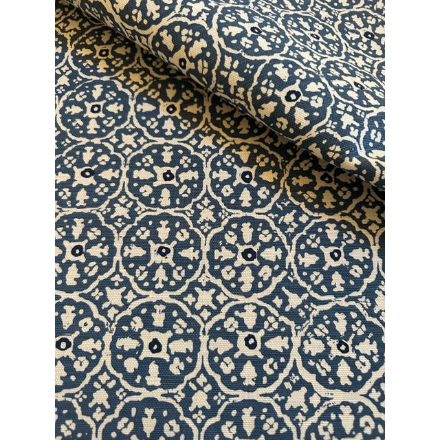 China Seas Nitik II Blue Fabric 8 Yards Content: 54% Linen, 46% Cotton Width: 45" Vertical Repeat: 9.5"