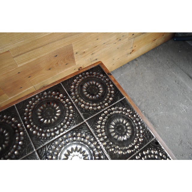 Mid-Century Modern Danish Teak and Ceramic Tile Coffee Table, 1960s For Sale - Image 3 of 8