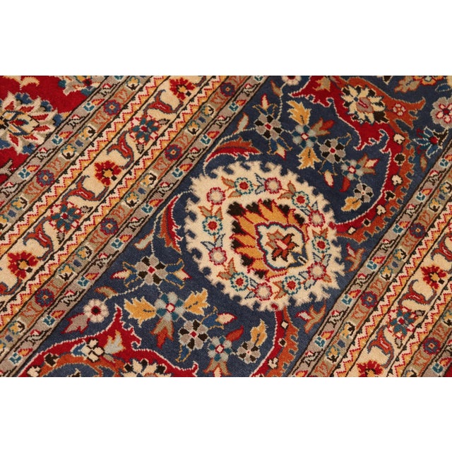 1990s Floral Pak-Persian Adele Red/Blue Wool Rug - 10'0'' X 14'0'' For Sale - Image 5 of 8