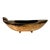 1960s Footed Ikebana Vase Mottled Gold Ceramic Boat For Sale