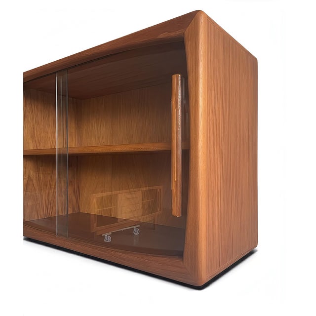 Brown Vintage Danish Teak Hanging Display Cabinet by H. P. Hansen, 1960s For Sale - Image 8 of 14