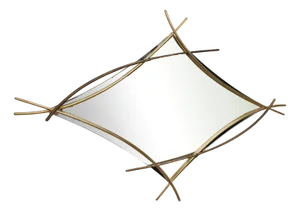 Sculptural Mirror in Two-Tone Golden Arches, France, 1970s