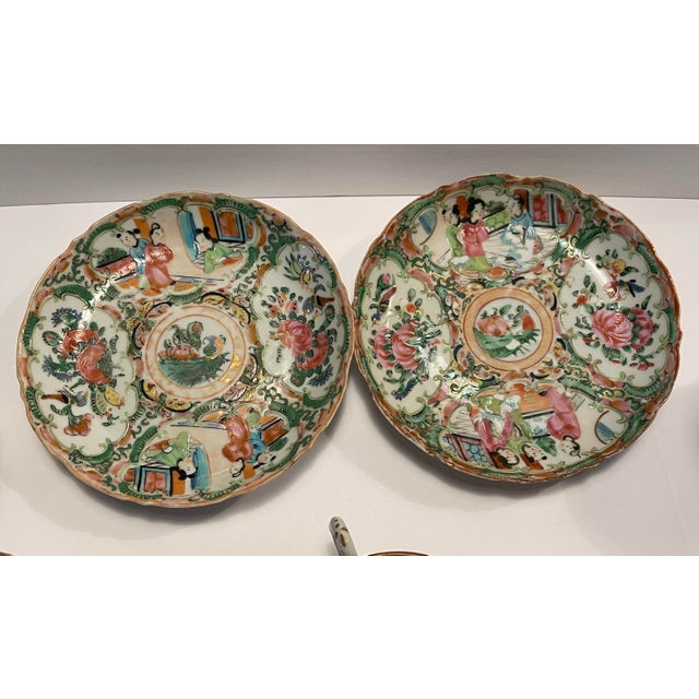 Chinese Antique Rose Medallion Porcelain China - Set of 8 Pieces For Sale - Image 3 of 8