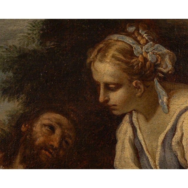 Bolognese School Artist, Christ and the Samaritan Woman at the Well, Oil on Canvas, 17th Century For Sale - Image 5 of 8