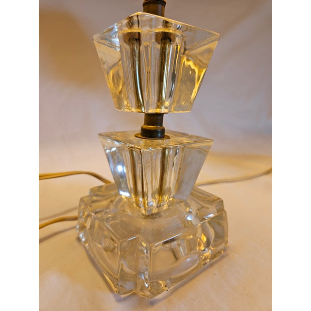 Plastic 1950s Mid Century Modern Fiberglass and Glass Side Lamps - a Pair For Sale - Image 7 of 8