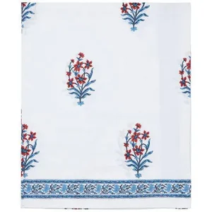 Nargis Full Bed Orange & Blue Flat Sheet