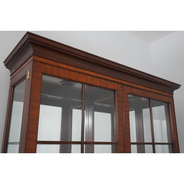 Brown Henkel Harris Model 2302 Mahogany Curio Cabinet For Sale - Image 8 of 18