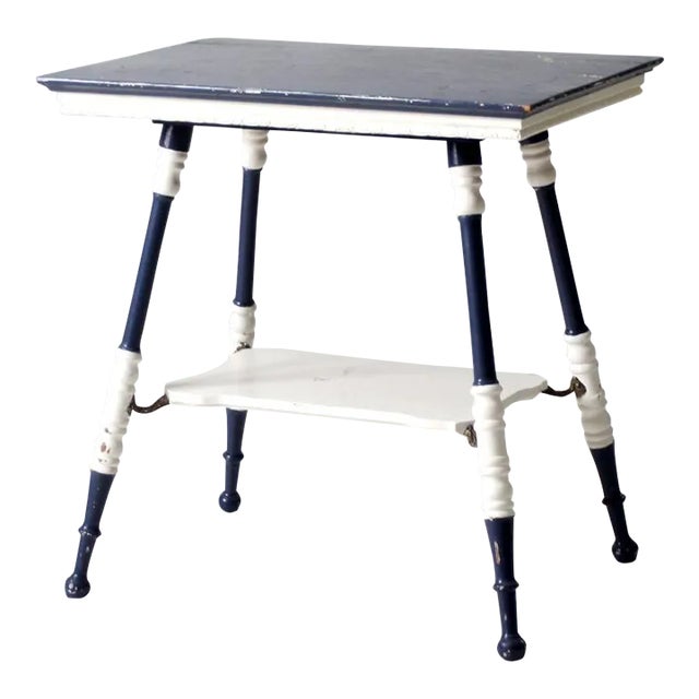 Antique Turned Leg Side Table For Sale